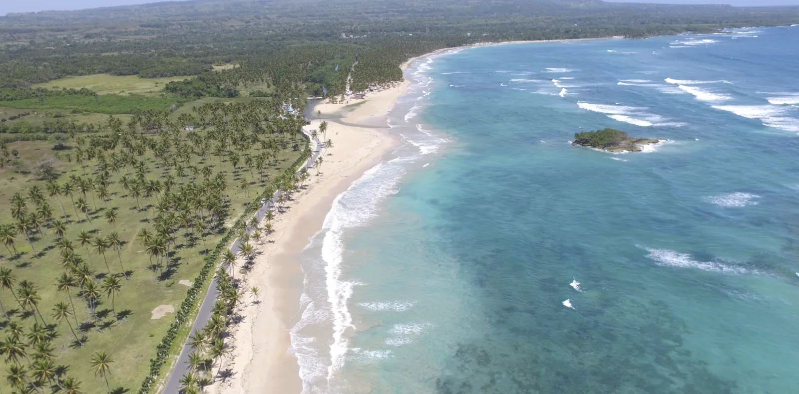 Turquoise water and tropical coastline near Cabrera